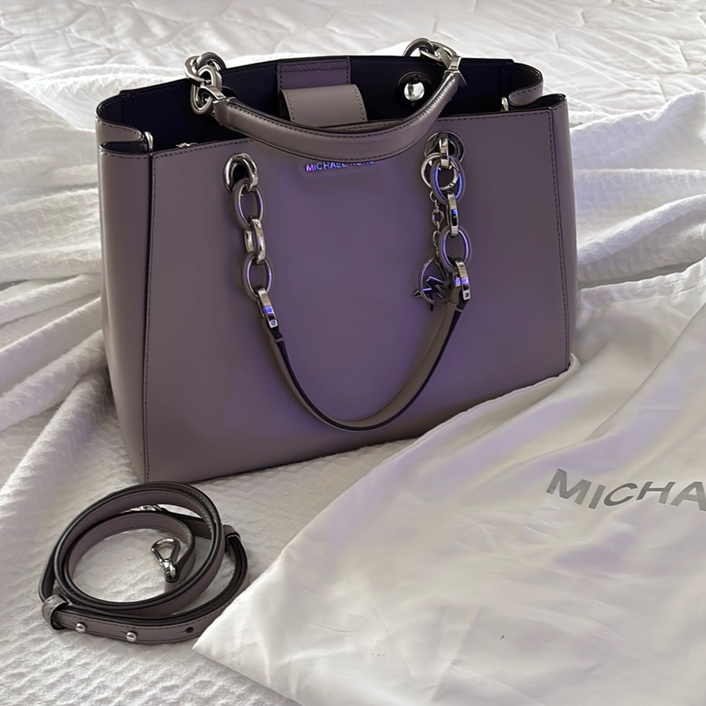 Michael Kors Pearl Gray leather Satchel
